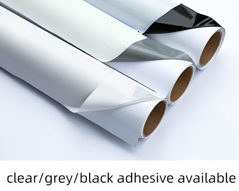 Blockout Black Adhesive Glossy White Solvent Print PVC Vinyl